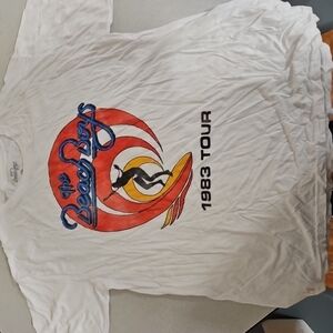 The Beach Boys Shirt Mens 2X White 100% Cotton 1983 Tour Lightweight (A-25)